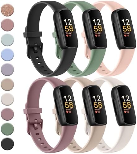 Meliya 6 Pack Sport Bands Compatible with Fitbit Inspire 3 Meliya 6 Pack Sport Bands Compatible with Fitbit Inspire 3 Bands Women Men, Classic Soft TPU Adjustable Sport Bands Replacement Straps for Fitbit Inspire 3 Fitness Tracker