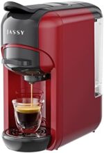 Mini Espresso Coffee Machine 20 Bar Compatible for Nespreso Original Capsules/Nescafe Dolce Gusto/L'or Coffee Pods/Coffee Powder with Fast Heating System for Espresso/1450W