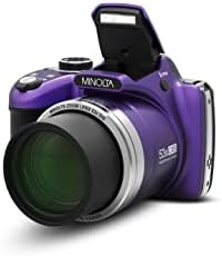 Minolta Pro Shot 16 Mega Pixel HD Digital Camera with 53x Optical Zoom, Full 1080p HD Video & 16GB SD Card, MN53Z, Purple
