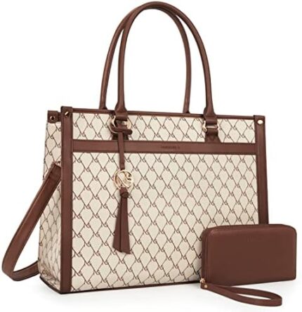 Missnine Laptop Tote Bag 15.6 inch Laptop Bag Stylish Briefcase for Women Work Shoulder Bags for Office, Travel