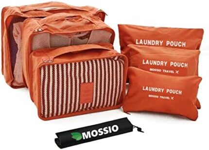 Mossio 7 Set Packing Cubes with Shoe Bag - Compression Travel Luggage Organizer