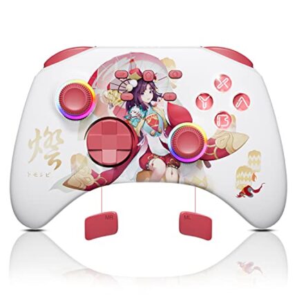 Mytrix Wireless Pro Controllers for Nintendo Switch, Windows PC iOS Android Steam/Steam Deck, Touro Bluetooth Controller with Programmable, Wake-Up, Headphone Jack, Adjustable LED Light/Turbo/Vibration