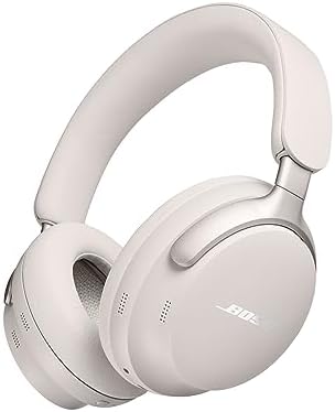 NEW Bose QuietComfort Ultra Wireless Noise Cancelling Headphones with Spatial Audio, Over-the-Ear Headphones with Mic, Up to 24 Hours of Battery Life, White Smoke