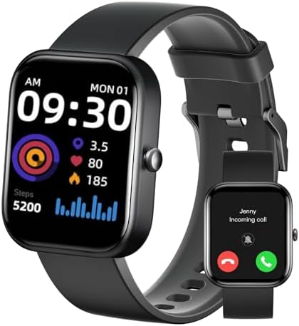 NEXGENfit Ultra Smart Watch for Men Women with Bluetooth Call, Fitness Tracker Heart Rate Blood Pressure Blood Oxygen, 10-Day Battery, Waterproof Smartwatch Compatible Android and iPhones (Black)