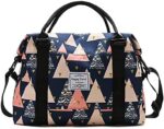 NRW Travel Duffle Bag Weekender Overnight Bag Gym Tote Bag with Dry and Wet Separated Pocket for Women Girls Shoulder Bag Workout Duffel Bag Water Resistant (colorful triangle)