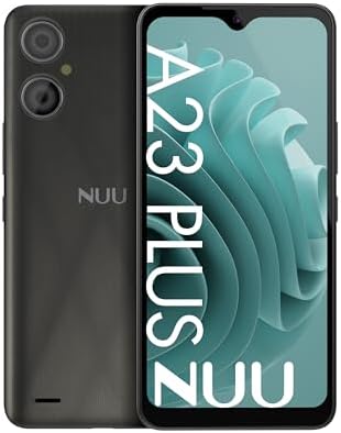 NUU A23 Plus Unlocked Android Cell Phone, Dual SIM 4G, 6.3" HD, 3GB + 64GB, Android 13, Compatible with AT&T, TMobile, Mint Mobile, Metro pcs Phones, Black, US Warranty & Hotline Support, 2023