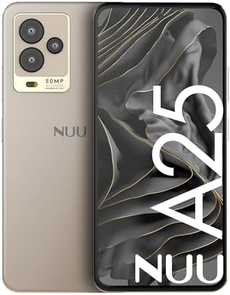 NUU A25 Unlocked Phones, Gaming Phones, 50MP Camera, Octa-Core Helio G99 6nm, Dual SIM 4G, 6.7" AMOLED 120Hz, 6GB + 128GB, Tmobile, Mint Mobile, Metro Pcs, Cell Phone, Champange, US Hotline