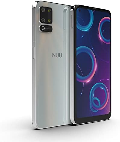 NUU B10| 2022| Unlocked| US Warranty| 6.55” HD+ Display | 48MP Triple-Camera | 64GB + 4GB RAM | 4000mAh Battery | Android 11 | Compatible with T-Mobile (White)