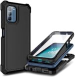 NZND Compatible with Nokia G100 Case (N150DL) /Nokia C300 (N155DL) with [Built-in Screen Protector], Full-Body Protective Shockproof Rugged Bumper Cover, Impact Resist Durable Phone Case (Black)