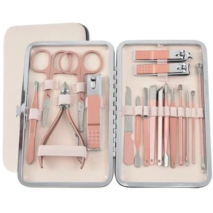 Nail Clipper Set, Tuefuzy 18 in 1 Stainless Steel Nail Manicure Set, Nail Care Kit, Manicure Kit, Womens Mens Grooming Kit, Professional Manicure Pedicure Kit