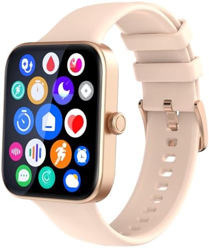 Naudug Smart Watch Fitness Tracker | Make and Answer Calls | 24/7 Heart Rate, Blood Oxygen, Stress, and Sleep Monitor | Touch Screen for Android Phones | iPhone Compatible | IP91 Waterproof