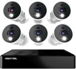 Night Owl 8 Channel Bluetooth Video Home Security Camera System with (6) Wired 4K UHD Indoor/Outdoor Spotlight Cameras with Audio and 2TB Hard Drive (Expandable up to 8 Cameras)