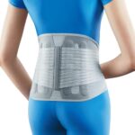 OPPO 2366 Lumbar Support High Back Brace with Flexible Stays - for Men And Women Lower Back Pain, Sciatica, Scoliosis, Herniated Disc (Gray, Medium)