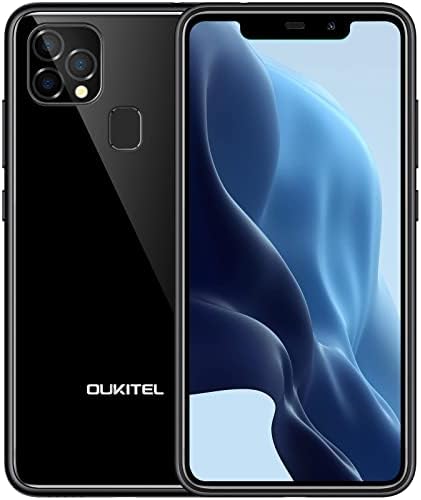 OUKITEL C22 Unlocked Cell Phone, 2021 Dual SIM Smartphone 5.86 Inch HD Screen+, 4GB+128GB Android 10 T-Mobile, Rear 3 Camera Face/Fingerprint ID(Black)