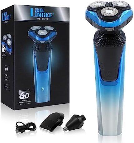 PHXCHAM Electric Razor for Men, Rechargeable Waterproof Electric Shaver, Wet & Dry Shaving with Pop-up Trimmer, 1 Hour Fast Charging, for All The Men in Your Life