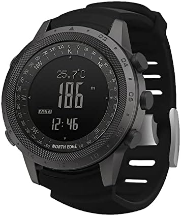 Pafusen Sports Outdoors Digital Watch, Tactical Watches for Men, Mens Watches, Black Tactical Wrist Watch Military Watches for Men with Compass Temperature Pedometer Step Counter