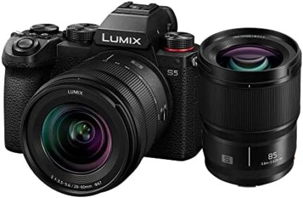 Panasonic LUMIX S5 Full Frame Mirrorless Camera, 4K 60P Video Recording with S 20-60mm F3.5-5.6 Lens Kit (DC-S5KK) + S 85mm F1.8 L Mount Interchangeable Lens (S-S85) Black