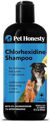 Pet Honesty Chlorhexidine Dog Shampoo for Allergies and Itching for Dogs & Cats - Dog Skin and Coat Supplement - Helps Shedding, Hot Spots, Deodorizing Dog Shampoo, Dog Grooming Supplies - 16oz