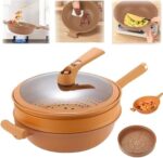 Pottery Clay Non-Stick Micro Pressure Cooker, Multifunctional Non-Stick Micro Pressure Pot, 12.5"Pressure Cooker with steamer