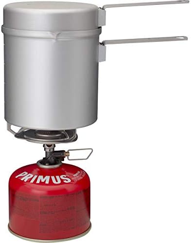 Primus | Essential Trail Kit Backpacking Kitchen | Sit-on-top Stove, 0.5L Pot, and Pan, Silver (P-351150)