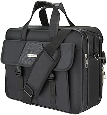 RAINYEAR Briefcase Business Messenger Bag Portfolio Satchel Work Bag Fits Up to 15.6 Inch Laptop Computer Tablet Shoulder Bag, Black