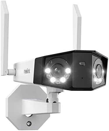 REOLINK 4K WiFi Security Camera with Ultra-Wide Angle, 2.4/5 GHz Plug-in WiFi Outdoor Camera, Smart Human/Vehicle/Pet Detection, Color Night Vision, Two-Way Audio, IP66 Waterproof, Duo 2 WiFi