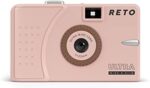 RETO Ultra Wide and Slim 35mm Reusable Daylight Film Camera - 22mm Wide Lens, Focus Free, Light Weight, Easy to Use (Pastel Pink)