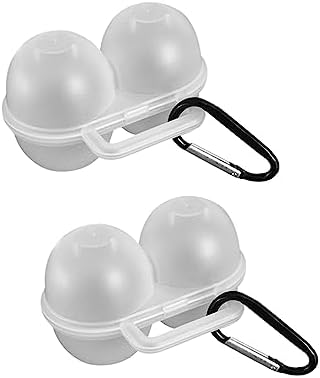 Ragyzity Plastic Portable Camping 2 Eggs Carrier Container Case Outdoor Egg Box, 2 Egg Case Portable Egg Storage Box Container, Convenient Kitchen Tools(2pcs)