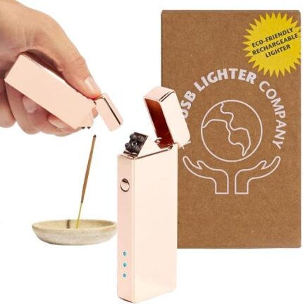 Rechargeable Electric Lighter - USB Electric Lighter - Small Wind Proof Lighter for Camping & BBQs - Fancy Lighter for Candles, Gifts & Parties - The Slim Pocket Lighter by The USB Lighter Company