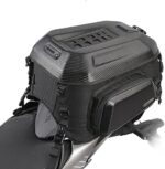 Rhinowalk Motorcycle Travel Luggage, Expandable motorcycle tail bag 35L,Waterproof All Weather/Trunk/Rack Bag with Sissy Bar Straps-Carbon Black