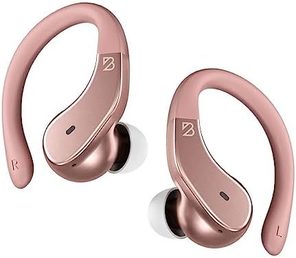 Runner 40- Wireless Earbuds for Small Ears Women. Running Bluetooth Earbuds Pink Wireless Earbuds for Small Ear Canals with EarHooks, Over the Ear Earbuds Wrap Around Ear Buds for Small Ears Women