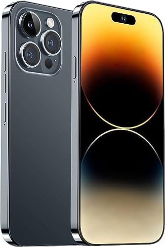 SANSHREUNI A14 Pro Max Unlocked Phone, 6+256GB Android 13 Unlocked Smartphone, 6.82" FHD+ Display 120Hz, Octa-Core CPU, 64MP Camera, 6800mAh Battery, Dual SIM, Face ID/GPS/OTG 5G Phone (Black)