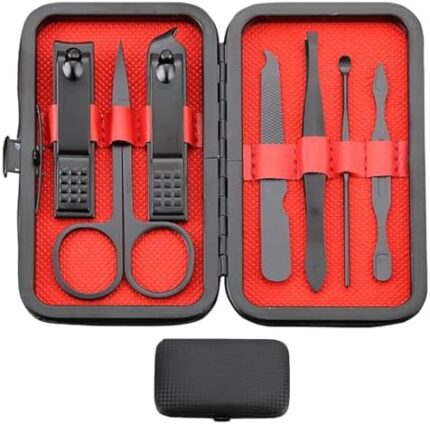 Shudyear 7PCS Nail Clippers and Beauty Tool Portable Set，Exquisite Professional Grooming Kitsfor Home, Workplace, Outdoor Travel, Gift Giving, Beauty Salon,for Women and Man (D)