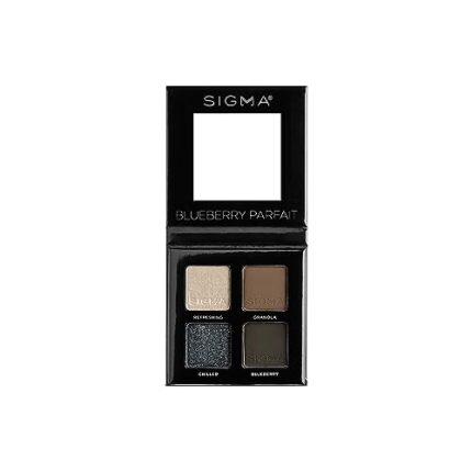 Sigma Beauty Quad Eyeshadow Palette – Makeup Eyeshadow Quad with a Buttery Soft Formula and Buildable, Blendable Shades for a Flawless Eye Look, Designed for All Day Wear (Blueberry Parfait)