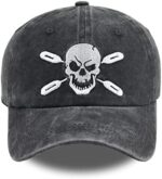 Skull Paddle Baseball Cap for Men Women, Embroidered Adjustable Washed Cotton Sun Outdoor Sport Hat