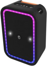 Skullcandy Bluetooth Boombox Speaker – Water-Resistant Wireless Portable Speaker, with LED Lightshow Mode, Multi-Link, & USB-C & USB-A Output Charging (Stomp)