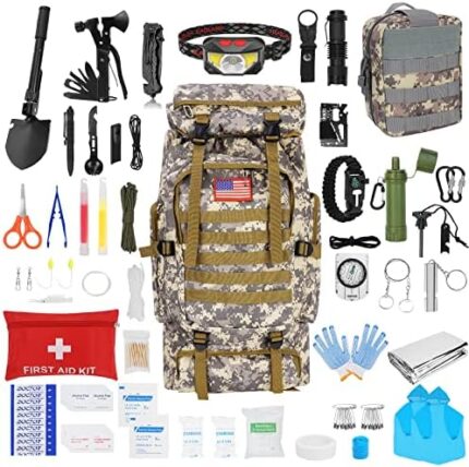 Skywod,Survival Gear Professional Kit and Large Camping Backpack,First Aid Kit for Adventure Outdoor Hiking Accessories