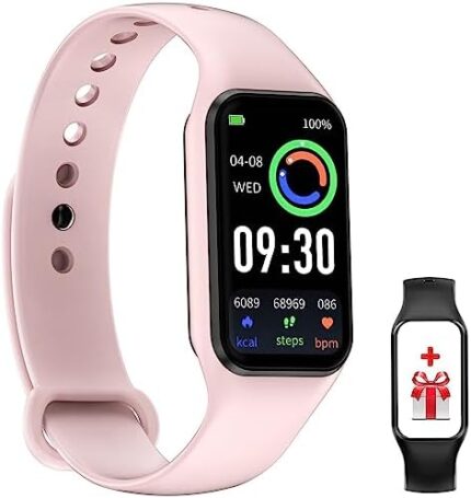 Smart Watch for Men Women - Oximeter (SpO2) Calorie Pedometer, Sleep and Heart Rate Monitor, 24 Sports Modes 1.47 Inch HD Screen, iP68 Waterproof, Compatible with Android and iOS Phones (2 Watch Band)
