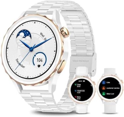Smart Watches for Women(Answer/Make Call),Fulltouch Fitness Tracker Watches with Blood Pressure/Sleep/Heart Rate Monitor 100 Sport Modes Activity Smartwatch Compatible with Android and iOS Phones