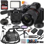 Sony a7 III Mirrorless Digital Camera 24MP w/ 28-70mmmm Lens, 64GB Extreem Speed Memory,Video Microphone, LED Video Light, Case. Tripod, Filters, & Video & Photo Editing Software Kit