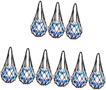 Sosoport 9 Pcs Mesh Storage Beach Mesh Bag Carry Mesh Sport Equipment Storage Bag Mesh Holder Carrying Bag Basketball Net Holder Soccer Equipment Mesh Ball Bag Tennis Individual Sports Bag