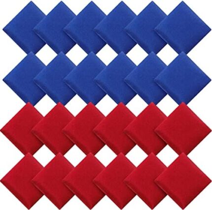 Sotiff 24 Pcs Bean Bags Mini Nylon Cornhole Bean Bags for Kids Tossing Fun Sports Outdoor Family Games Carnival Toy Patriotic Small Beanbags Hand Toss Party Game Supplies for Kids Adults