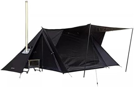Stovehut Black Hot Tent Lightweight Shelter with Two Tarp Poles and Two Tent Poles