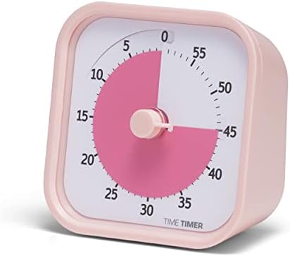 TIME TIMER Home MOD - 60 Minute Kids Visual Timer Home Edition - for Homeschool Supplies Study Tool, Timer for Kids Desk, Office Desk and Meetings with Silent Operation (Peony Pink)
