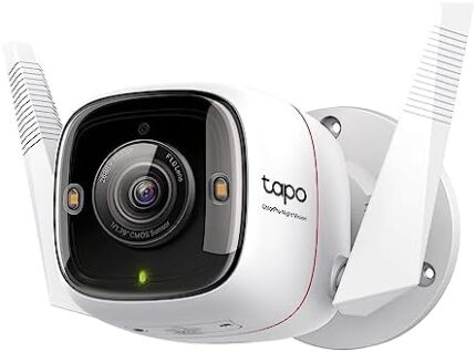 TP-Link ColorPro Wi-Fi Outdoor Camera | Plug-in | Daylight Clarity at Night | 2K QHD | Person/Pet/Vehicle Detection | Local/Cloud Storage | 127° FOV | Built-in Siren | Works w/Alexa & Google Home