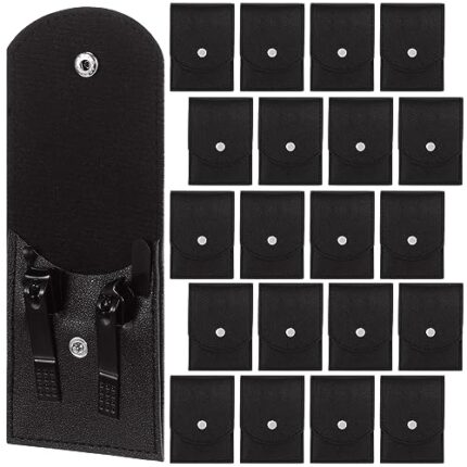 Therwen 50 Sets Manicure Set Stainless Steel Nail Clippers Bulk Professional Pedicure Set Nail Care Kit with Travel Case Grooming Kit Christmas Gifts for Men Women Colleagues, Black