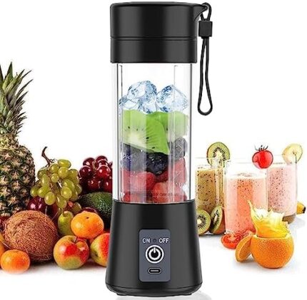 TopAufell portable blender usb rechargeable personal mixer mini blender fruit smoothies milkshakes with six blades in 3D,handheld blender suitable for travel,gym,outdoor sport(Green)