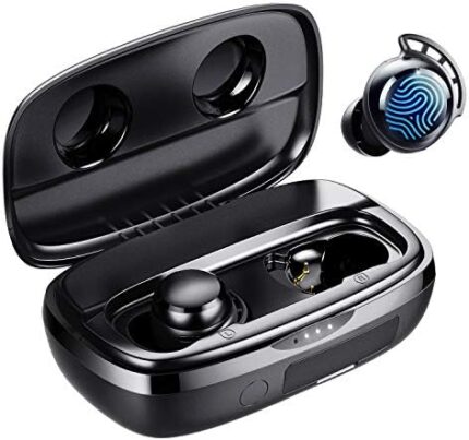 Tribit Wireless Earbuds, 150H Playtime Bluetooth 5.2 IPX8 Waterproof Touch Control True Wireless Bluetooth Earbuds with Mic Earphones in-Ear Deep Bass Built-in Mic Bluetooth Headphones, FlyBuds 3
