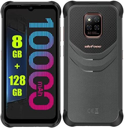 Ulefone Power Armor 14 Pro (8GB+128GB) 10000mAh Rugged Smartphone 2023, Android 12 Waterproof Phone, 20MP Triple Rear Camera, Wireless Charging, 6.52"HD+, Dual SIM 4G Unlocked Rugged Phone OTG NFC FM