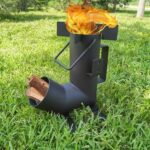 VEELONG Rocket Stove for Cooking Wood Burning, Portable Rocket Stoves with High Combustion Efficiency, Wood Cook Stove for Backyard, Camping, Fishing, Backpacking